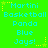 Green background with cyan text reading 'Martini Basketball Panda Blue Jays!' and yellow star accents in a