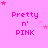 identical pink text icons with 'Pretty n' PINK' and scattered star shapes on a solid pink background