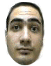 Six variations of a single person's face displayed in two , showing different expressions and blurring effects