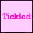 A 3x2 contact sheet of six animated frames showing a pink-themed icon with text variations and a cartoon character, all on a light purple background.