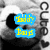 Black-and-white dog face with blue text boxes reading 'Teddy Bears' over a grayscale background.