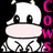 Pixelated cartoon cow icon with pink text "COWS RULE" on black background, two identical frames side-by-side in contact sheet layout.