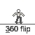 Pixelated skater icon with four distinct poses in a , each labeled '360 flip' below the figure