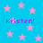 Blue background with pink stars and purple text reading 'Kristen!' repeated four times.
