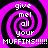Four identical of a purple and black spiral background with white text reading 'give me all your MUFFINS!!!!!!' in pixelated font