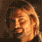 A contact sheet of five 48x48 pixel animated frames showing a person with long hair in various poses and expressions, including one frame with an "I ❤️ sawyer" graphic.