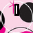 Pixelated pink background with black circular shapes and white outlines, featuring text elements 'I', 'Love', and 'Dylan' in bold white letters with black borders.
