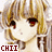Pixelated anime-style character with blonde hair and red eyes, repeated in a pattern with 'CHII' text below each instance