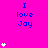 Bright pink background with blue text "I love Jay" repeated in a , white heart symbols appearing and disappearing at various positions