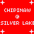 Red background with white pixelated text and plus signs, repeating 'CHIPINAW @ SILVER LAKESILVER LAKE' in two