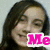 Pixelated image of a person with long dark hair, closed eyes, and a pink 'Me' text overlay on a light background.
