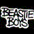 Pixelated graphic with stylized text 'RENEGE' on left and 'RUN DMC' on right, separated by red horizontal bars against black background.