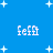 Blue background with white plus signs scattered ; four instances of pixelated text reading 'fefi' in light blue font arranged in a pattern
