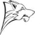 Pixelated grayscale icon depicts a stylized fox head with pointed ears and curved tail, rendered in low-resolution blocky lines on white background.