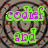 Pixelated text 'codief abd' in green and purple on a circular patterned background, with additional blue and pink text below.