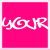 Four- with pink and white backgrounds; top-left and bottom-left show 'UGUR' text, top-right and bottom-right show 'DEGRE' text with heart symbols