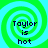 Four identical pixelated spiral patterns with green and cyan colors, each containing the text "Taylor is hot" in black block letters.