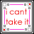 nine square icons with pink borders and red text expressing longing for a person, each containing distinct phrases like "i cant take it" and "<3"