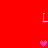 Red background with white L-shaped symbols and pink pixelated hearts in a pattern