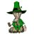 Animated sequence of a leprechaun in green attire smoking a pipe, showing sequential changes in pose and smoke animation.