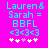 Pixelated cyan text on bright pink background with heart symbols and emoticons, showing two identical static frames.
