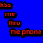 Blue background with red pixelated text reading 'call me thru the phone' and 'soulja boy n somme', each word in separate blocks.