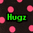 Green text on a dark background with pink polka dots reads 'Hugz Kisses and Lots Forever Of Love <3 you' in pixelated font.