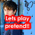 six shows a person in blue clothing against a light blue background with heart patterns, each displaying different red text overlays