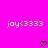 Pixelated text 'joy<3333' appears twice on a bright pink background with two black heart symbols below.