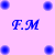 Static image of a with blue text and dots on light purple background, showing repeated initials and phrases