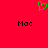 Red background with green pixelated heart symbol above two black 'Mac' text blocks.
