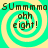 Four identical display a cyan and yellow spiral background with 'SUmmma SUmmma' text at top and 'ohh eight!' text in center, each showing the same static image