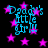 Black background with cyan text reading "Daddy's little girl" surrounded by pink stars, some of which appear to be animated.