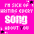 Pixelated text on bright pink background with black and white stars, repeating 'I'M SICK OF WRITING EVERY SONG ABOUT YOU' in multiple styles.
