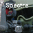 A pixelated animated icon shows a mechanical figure with red eyes and green armor, displaying text that changes from 'Spectre' to 'is' to 'Awesome!' across frames.