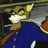 Pixelated static image of a cartoon character with yellow fur, large ears, and a white muzzle wearing a blue outfit against a dark background.