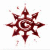 Static pixelated icon of a red snowflake-like symbol with eight symmetrical arms on white background, featuring dithering and anti-aliasing artifacts at edges.