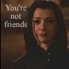 Four- with text overlays: top-left 'You're not friends', top-right 'you'll never be friends', bottom-left 'you'll be in love', bottom-right 'till it kills you both.'