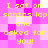 Yellow pixelated text repeats 'I sat on santas lap and asked for you!' across a pink background with white accents
