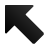 Black arrow pointing top-left on light gray background with pixelated edges and gradient shading.