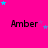 Bright pink background with scattered blue and purple stars; four of 'Amber' text in black font, each containing four instances of the word