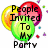 Animated graphic with colorful balloons and text reading People Invited To My Party on left, then changing to names Sarah Angela Sarah Moisey on right.