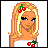 Pixel art contact sheet showing a blonde character with cherry accessories and repeated "Shelby!" text across red/white frames.