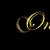 Animated sequence of golden script text with metallic rings against a black background, showing motion blur on the rings.