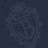 A pixelated dark blue static image with scattered lighter blue and black pixels forming an indistinct pattern against a solid dark blue background.