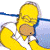 A 50x50 pixel animated contact sheet showing two frames of a cartoon character with yellow hair and blue clothing against a white background, alongside green text on a dark green background reading "Original Icons .com".