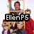 A static image of a group photo with overlaid text reading "Ellen P5 Loves Home prove me" in black rectangular boxes.