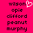 Pixelated text list on bright pink background with one heart symbol replacing the 'o' in 'wilson', static image.