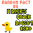 A 4-frame animated contact sheet showing a yellow duck icon with pixelated text "RANDOM FACT #4 A DUCK'S QUACK DOESN'T ECHO" in orange and black-yellow lettering, arranged in a 2x2 grid on a gray background.