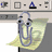 Pixelated image of a paperclip on a document with green text reading 'CLIPPY IS HERE FOR MORAL SUPPORT I <3 CLIPPY' on blue background